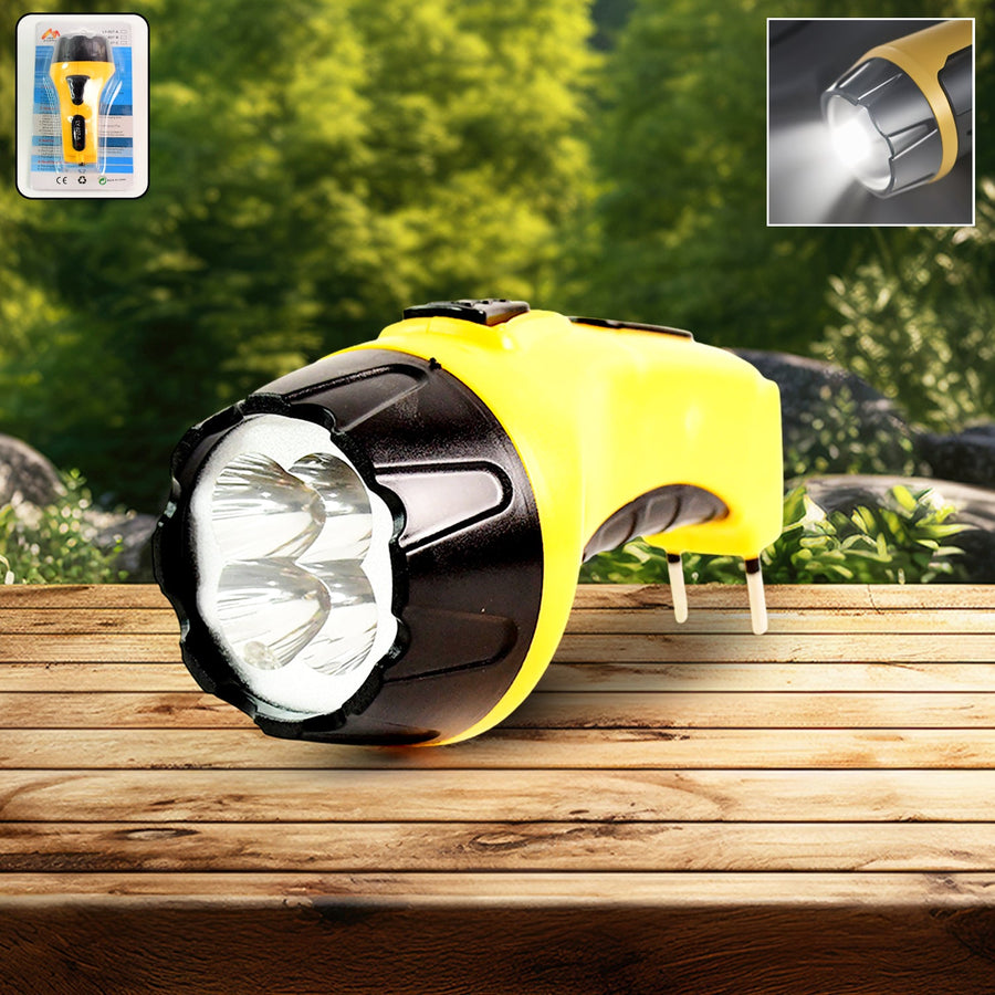 Rechargeable LED Torch Flashlight – High-Power Handheld Emergency Light Built-in Plug