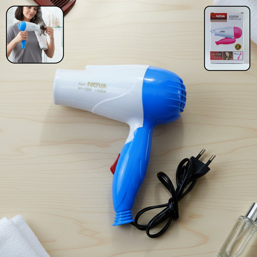 Foldable Hair Dryer with Dual Speed Setting (1 Pc, 1000W)