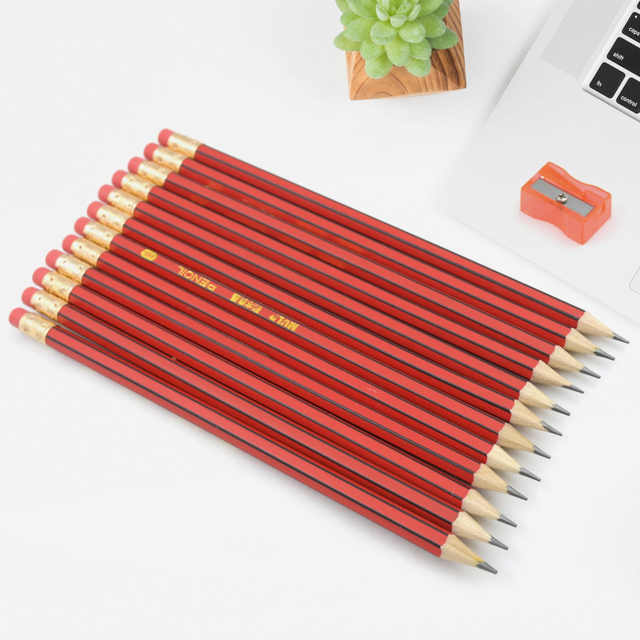 Wooden Pencil Set Multi-Use Wooden Graphite Pencils for Art, School (13 Pc Set)