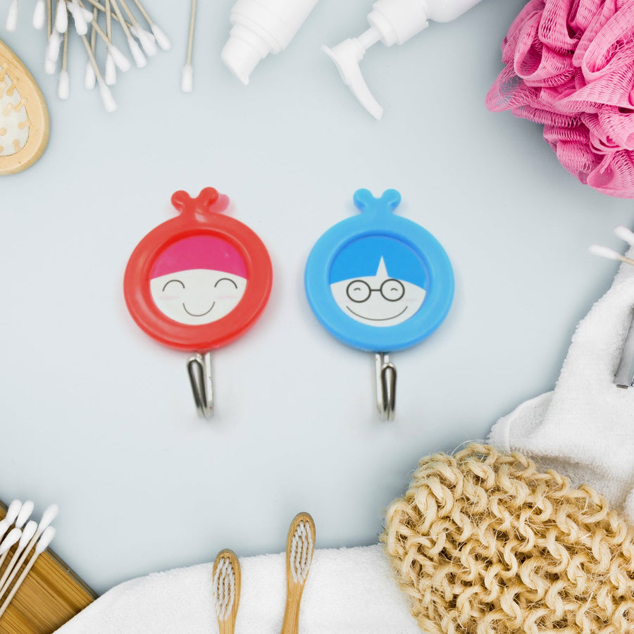 Multipurpose Self-Adhesive Hooks (2 Pc): Heavy Duty, Waterproof, Bathroom, Kitchen (2 Pc)