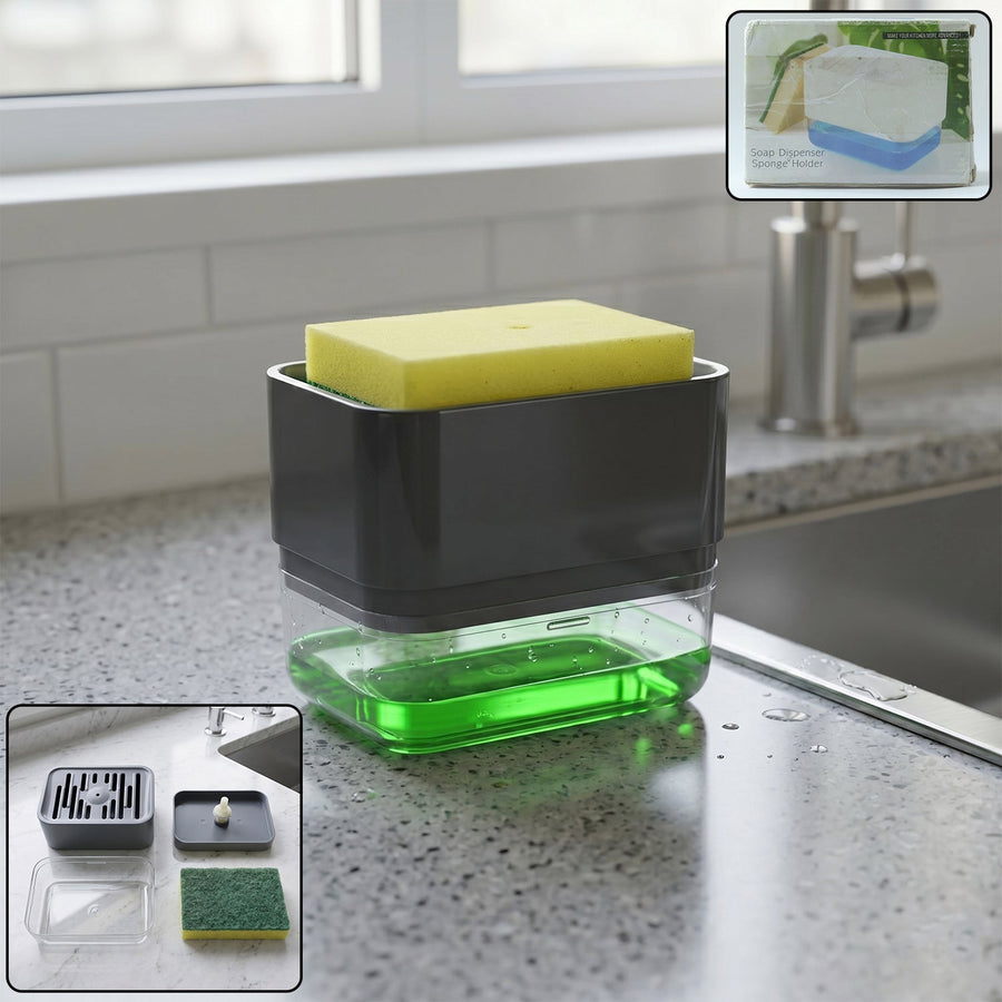 Soap Dispenser with Sponge Holder (1 Set)