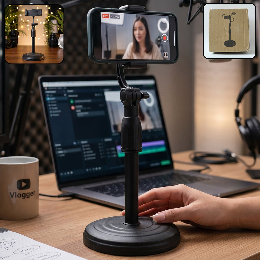 Adjustable Rotating Desktop Phone Stand for Video Recording