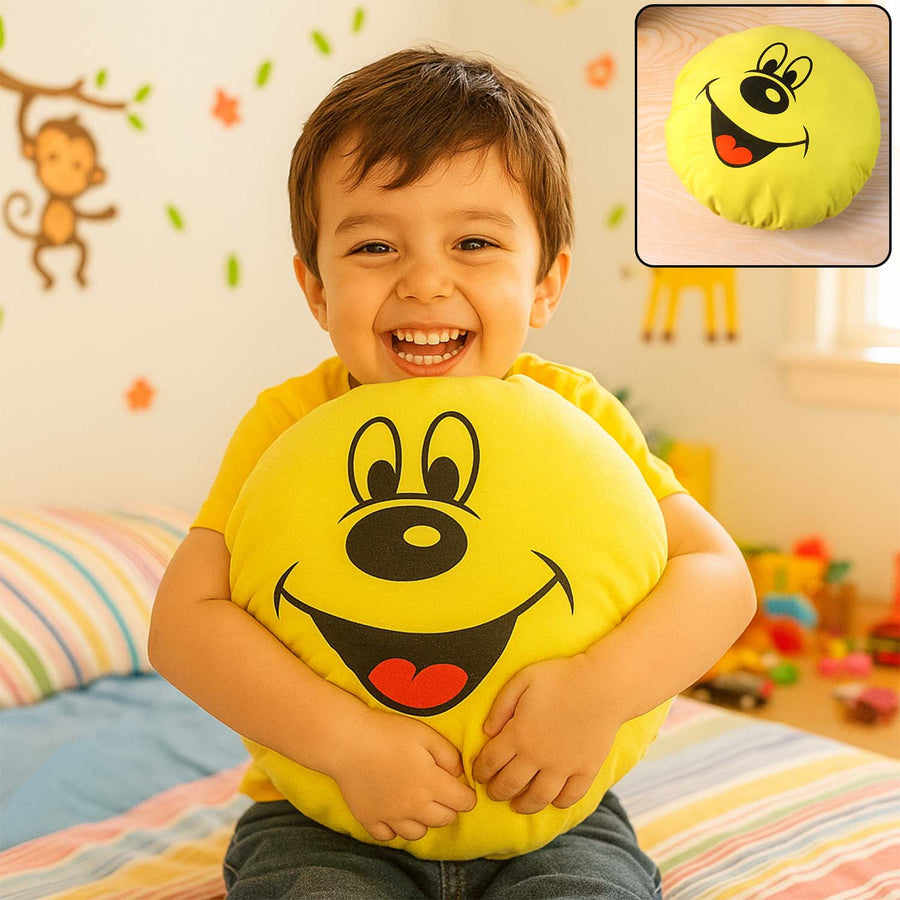 Cute Round Smiley Face Soft Pillow Cushion (30 x 30 Cm / 1 Pc)
